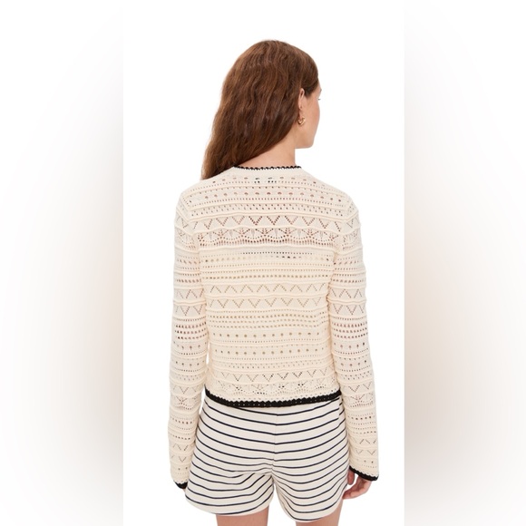 NEW La Ligne Mallory Cardigan. Cream/Black. S. NWT. - Picture 4 of 9